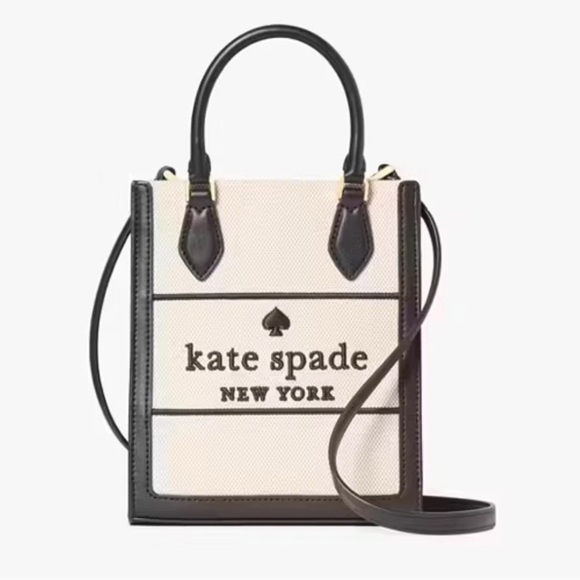kate spade Handbags - NWT KATE SPADE ELLIE MINI CANVAS  TOTE / CROSSBODY BLACK KK235